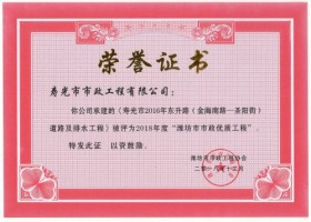 濰坊市市政優質工程-東升路